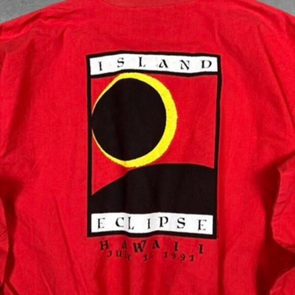 Vintage Island Eclipse Hawaii 1991 Red Crazy Shirt - Picture 8 of 8